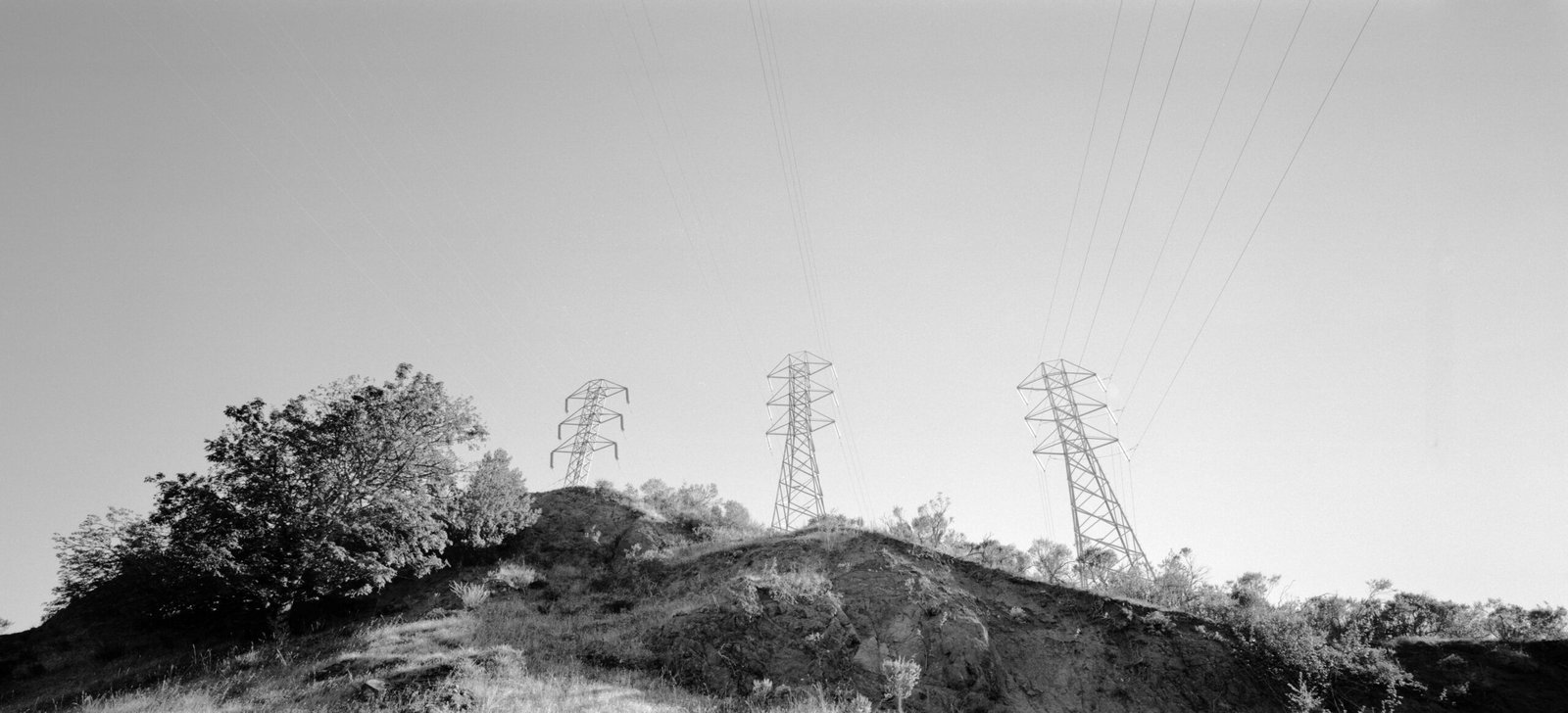 power lines on a hill